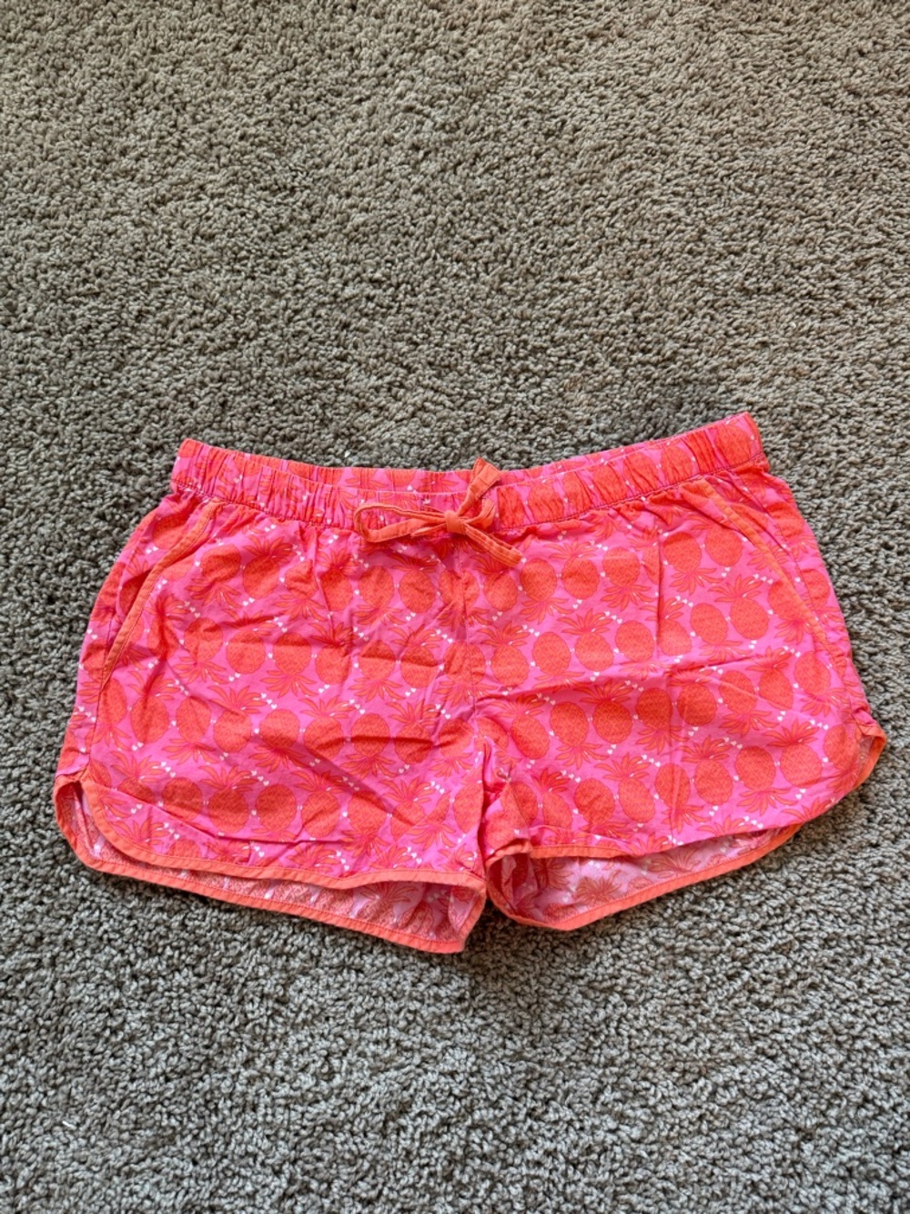 Pink and Orange Pineapple Print Vineyard Vines Drawstring Shorts